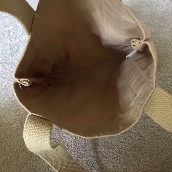 Vintage My Bag Co. Cotton Print Tan Small Tote Bag - Picture 4 of 5